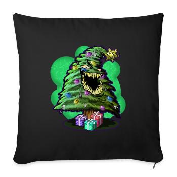Wütender Weihnachtsbaum | Weihnachten Geschenke - Sofakissenbezug 45 x 45 cm - Schwarz - Vorne