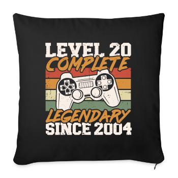 20. Geburtstag Level 20 Complete Jahrgang 2004 - Sofakissenbezug 45 x 45 cm - Schwarz - Vorne
