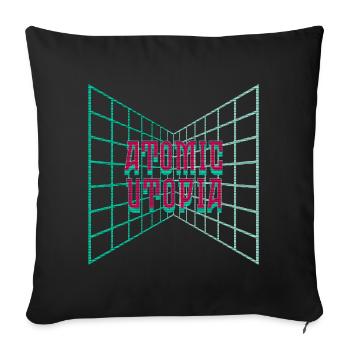 Atomic Utopia - Digital Tile Grid - Sofa pillowcase 17,3'' x 17,3'' (45 x 45 cm) - black - Front