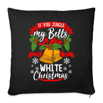 Jingle Bells - Citation cadeau de Noël blanc - Housse de coussin décorative 45 x 45 cm - noir - Devant