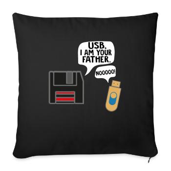 Les programmeurs Nerd USB Je suis ton père - Housse de coussin décorative 45 x 45 cm - noir - Devant
