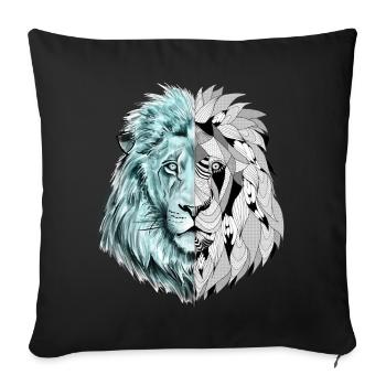A beautiful lion with an interesting pattern - Sofa pillowcase 17,3'' x 17,3'' (45 x 45 cm) - black - Front