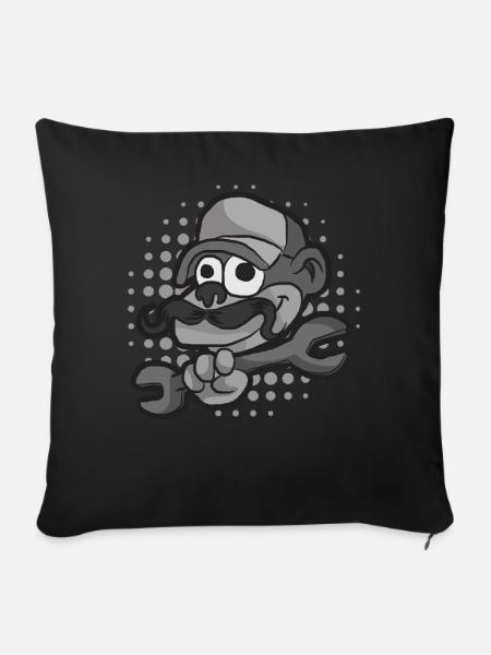 Handwerker Affe - Sofakissenbezug 45 x 45 cm - Schwarz