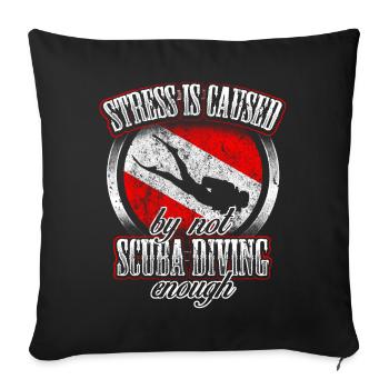 Plongeur sous-marin plongeur Sea Diver Flag - Housse de coussin décorative 45 x 45 cm - noir - Devant