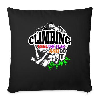 Escalade d'escalade - Housse de coussin décorative 45 x 45 cm - noir - Devant