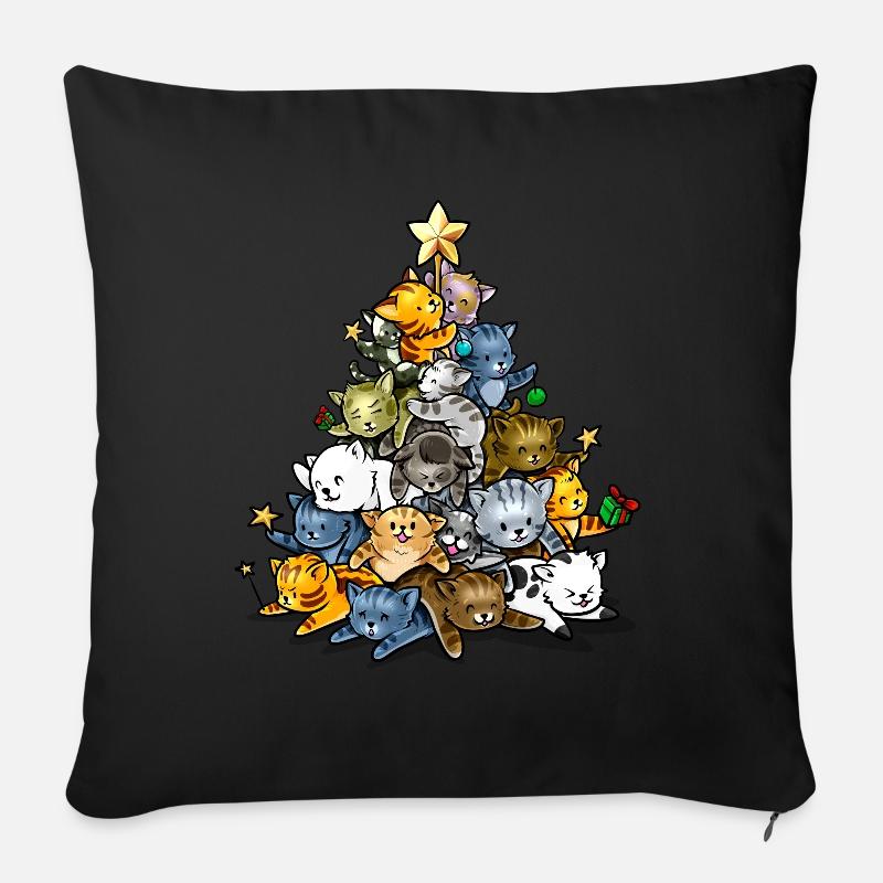 Katze Kätzchen Maine Coon Weihnachten Geschenk - Sofakissenbezug 45 x 45 cm - Schwarz