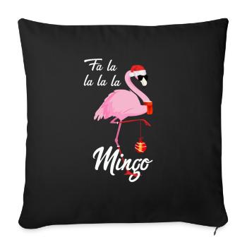 Christmas Flamingo Christmas cool gift - Sofa pillowcase 17,3'' x 17,3'' (45 x 45 cm) - black - Front