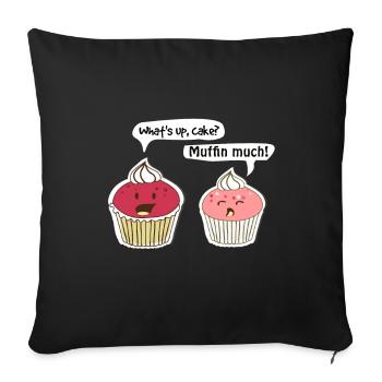 Muffin Conversation - Housse de coussin décorative 45 x 45 cm - noir - Devant