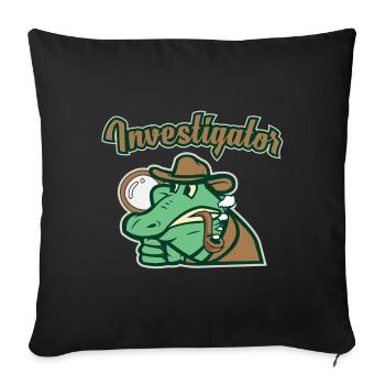 Crocodile Aligator Gift Idea Private Investigator - Sofa pillowcase 17,3'' x 17,3'' (45 x 45 cm) - black - Front