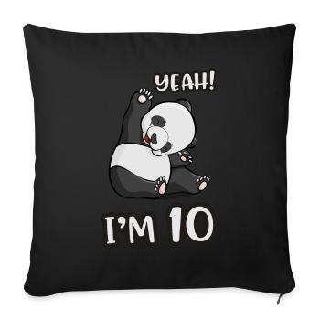 10th birthday panda girl panda bear gift - Sofa pillowcase 17,3'' x 17,3'' (45 x 45 cm) - black - Front