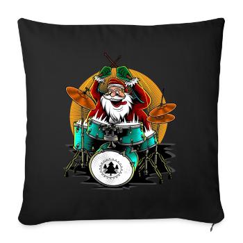 Weihnachten Santa Schlagzeug Schlagzeuger Geschenk - Sofakissenbezug 45 x 45 cm - Schwarz - Vorne