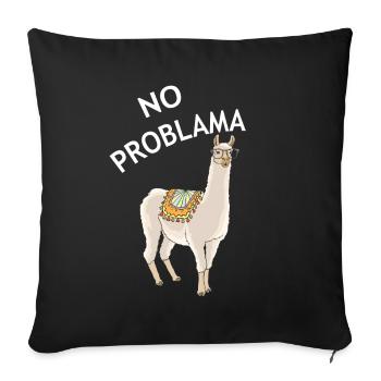 Aucun problème lama | Idée de cadeau drôle d'animal d'alpaga - Housse de coussin décorative 45 x 45 cm - noir - Devant