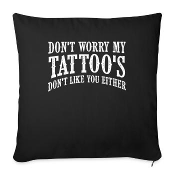 Tattoo tattoo skin painting body painting - Sofa pillowcase 17,3'' x 17,3'' (45 x 45 cm) - black - Front