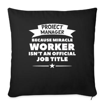T-shirt cadeau de travail merveilleux de gestionnaire de projet - Housse de coussin décorative 45 x 45 cm - noir - Devant