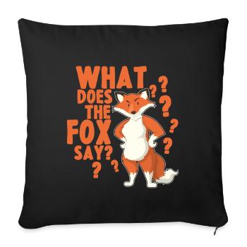 Que dit le renard? - Housse de coussin décorative 45 x 45 cm - noir - Devant