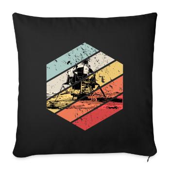 Astronaute OVNI astronaute astronaute rétro Vintage Moon Landing - Housse de coussin décorative 45 x 45 cm - noir - Devant