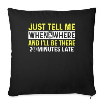 Don tardif tardif trop tardif - Housse de coussin décorative 45 x 45 cm - noir - Devant