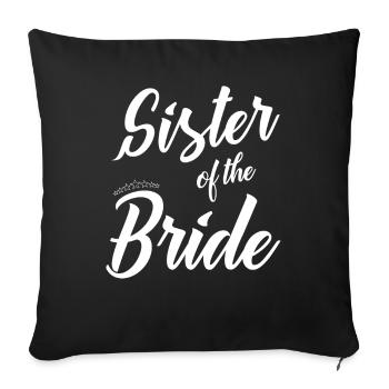 Chemise JGA Bachelorette Party Sister Bride - Housse de coussin décorative 45 x 45 cm - noir - Devant