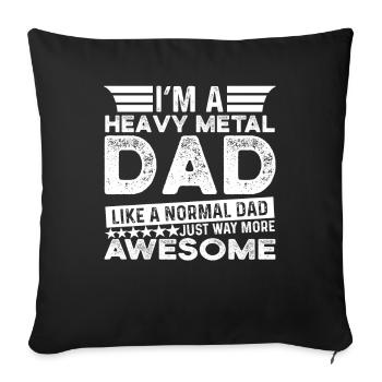 Heavy Metal Père Musique Papa Cadeau Fête Des Pères - Housse de coussin décorative 45 x 45 cm - noir - Devant
