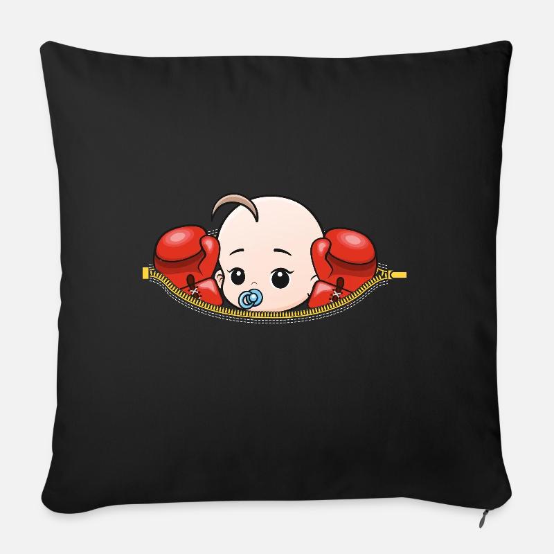 Schwangerschaft Boxer boxen schwanger Geschenk - Sofakissenbezug 45 x 45 cm - Schwarz