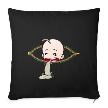 Pregnancy poop nausea pregnant gift - Sofa pillowcase 17,3'' x 17,3'' (45 x 45 cm) - black - Front