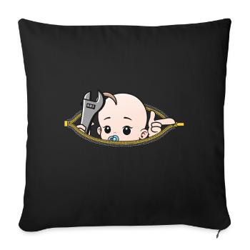 Schwangerschaft Mechaniker Mech schwanger Geschenk - Sofakissenbezug 45 x 45 cm - Schwarz - Vorne