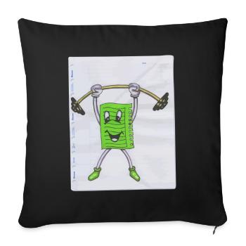 Note Note Note Sport Pumper Drawing Paint Dumbbell - Sofa pillowcase 17,3'' x 17,3'' (45 x 45 cm) - black - Front