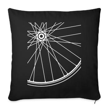 Bicycle Wheel Spoke Rim Road Bike Mountain Bike BMX - Sofa pillowcase 17,3'' x 17,3'' (45 x 45 cm) - black - Front