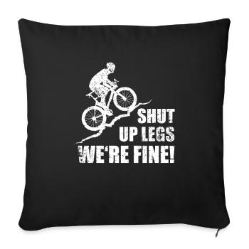Jambes fermées nous sommes bien vélo vélo de route BMX - Housse de coussin décorative 45 x 45 cm - noir - Devant