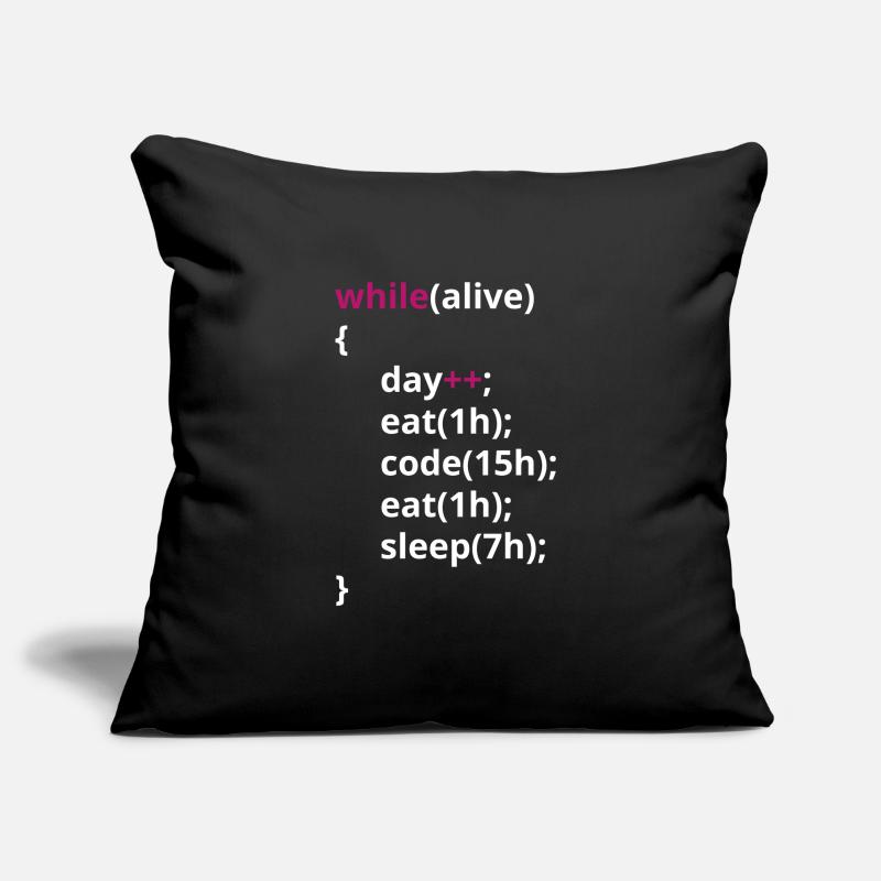 Les programmeurs mangent du code PHP drôle Housse de coussin décorative 45 x 45 cm
