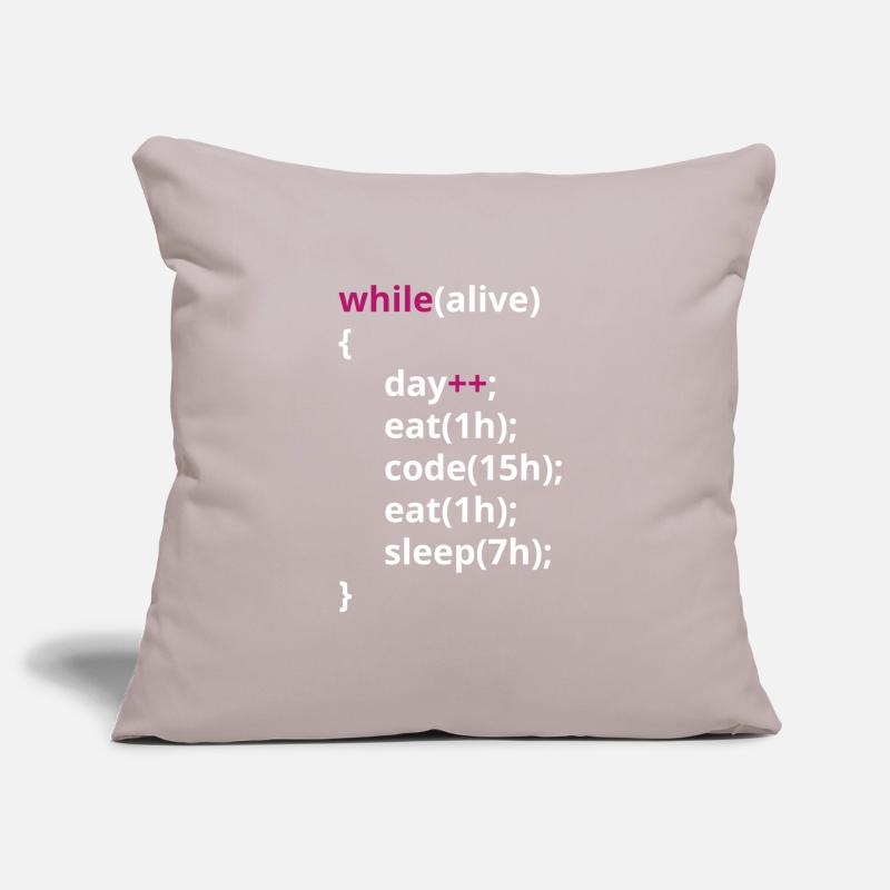 Programmers eat code sleeping funny PHP Sofa pillowcase 17,3'' x 17,3'' (45 x 45 cm)