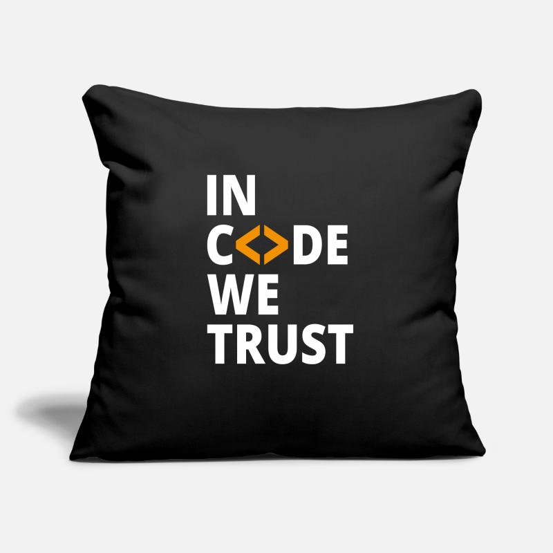 In code we trust Programmierer Geek Coding Nerd Sofakissenbezug 45 x 45 cm