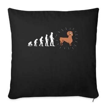 Evolution Dachshund Dog Dogs Fun Fun - Sofa pillowcase 17,3'' x 17,3'' (45 x 45 cm) - black - Front