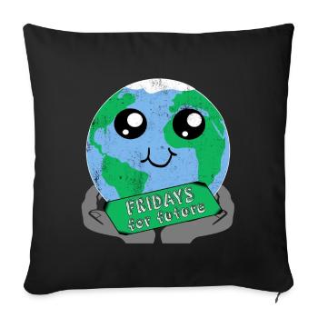 Fridays For Future Stop Climate Co2 Protest Gift - Sofa pillowcase 17,3'' x 17,3'' (45 x 45 cm) - black - Front