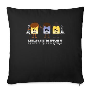 Tableau périodique de chimie, cadeau de métaux lourds - Housse de coussin décorative 45 x 45 cm - noir - Devant