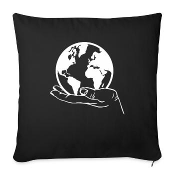 Planète Terre - Housse de coussin décorative 45 x 45 cm - noir - Devant