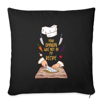 Opinion recipe chef chef gift - Sofa pillowcase 17,3'' x 17,3'' (45 x 45 cm) - black - Front