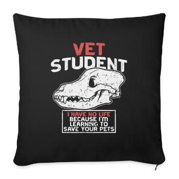 Veterinary Veterinarian Student Study Gift - Sofa pillowcase 17,3'' x 17,3'' (45 x 45 cm) - black - Front