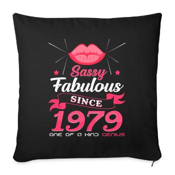 Born in 1979 - Sofa pillowcase 17,3'' x 17,3'' (45 x 45 cm) - black - Front