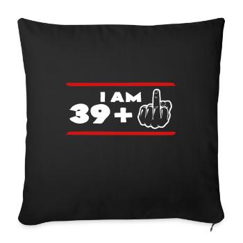 40 years old - Sofa pillowcase 17,3'' x 17,3'' (45 x 45 cm) - black - Front