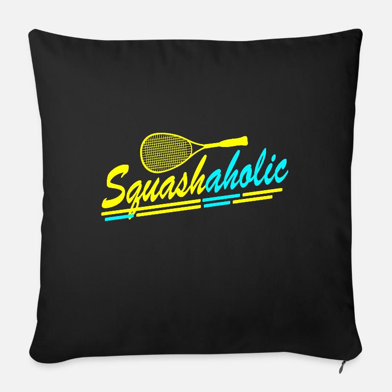 Squash Ball Sport Rückschlag Spiel Geschenk - Sofakissenbezug 45 x 45 cm - Schwarz