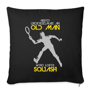 Cadeau de jeu de recul de sport de balle de squash - Housse de coussin décorative 45 x 45 cm - noir - Devant