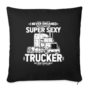 Camionneur - Housse de coussin décorative 45 x 45 cm - noir - Devant