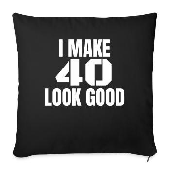 40th birthday - Sofa pillowcase 17,3'' x 17,3'' (45 x 45 cm) - black - Front
