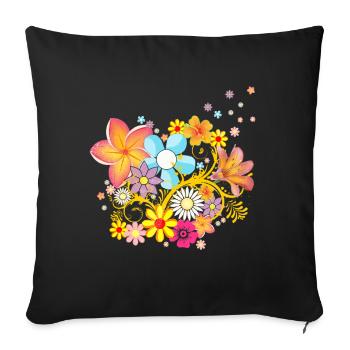 Printemps printemps temps printemps cadeau de fièvre - Housse de coussin décorative 45 x 45 cm - noir - Devant