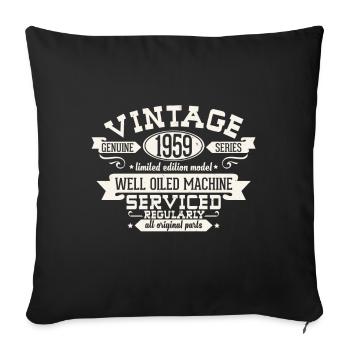 60th birthday - Sofa pillowcase 17,3'' x 17,3'' (45 x 45 cm) - black - Front