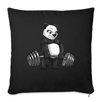 Panda Croix de levage de l’entraînement bodybuilder cadeau - Housse de coussin décorative 45 x 45 cm - noir - Devant