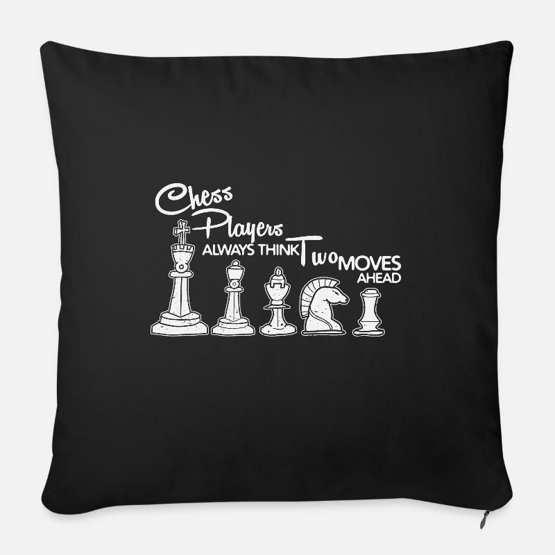 Schach Schachspiel Brettspiel Sport Hobby Geschenk - Sofakissenbezug 45 x 45 cm - Schwarz