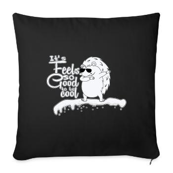 Cadeaux hérisson Balle à pointes Animal cool - Housse de coussin décorative 45 x 45 cm - noir - Devant