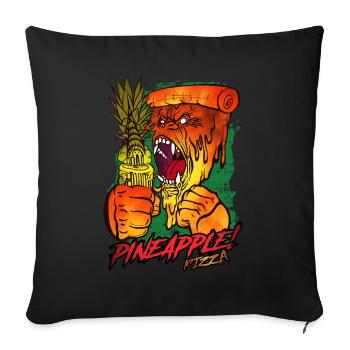 Cadeau d'amoureux des gorilles à l'ananas Pizza d'Hawaï - Housse de coussin décorative 45 x 45 cm - noir - Devant